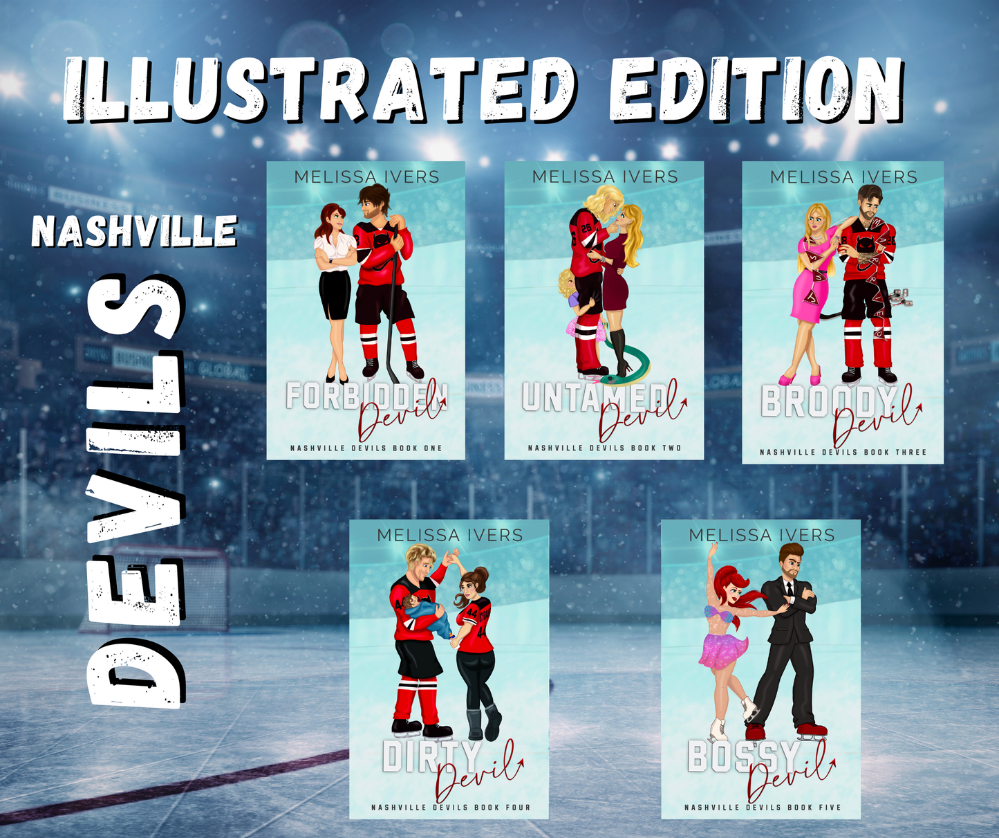 Nashville Devils Illustrated Bundle with Blue Ombre Sprayed Edges